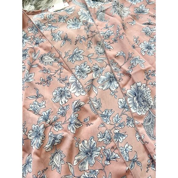 Emory Park Pink Floral‎ Caley Open Front Woven Shawl Size Small - Picture 3 of 4